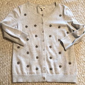 Talbots grey textured cardigan